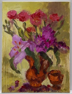 Annelise Firth (b.1961) - Contemporary Oil, Roses & Lilies