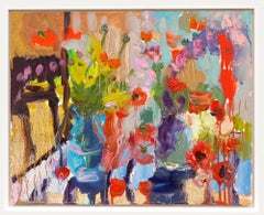 Annelise Firth (geb. 1961) - Gerahmtes zeitgenössisches Öl, Mohnblumen