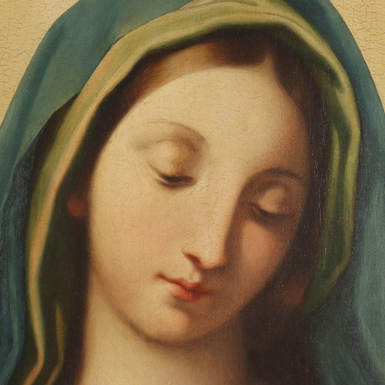 Unknown - Announced Virgin Mary Oil on Board about 1830, Italian