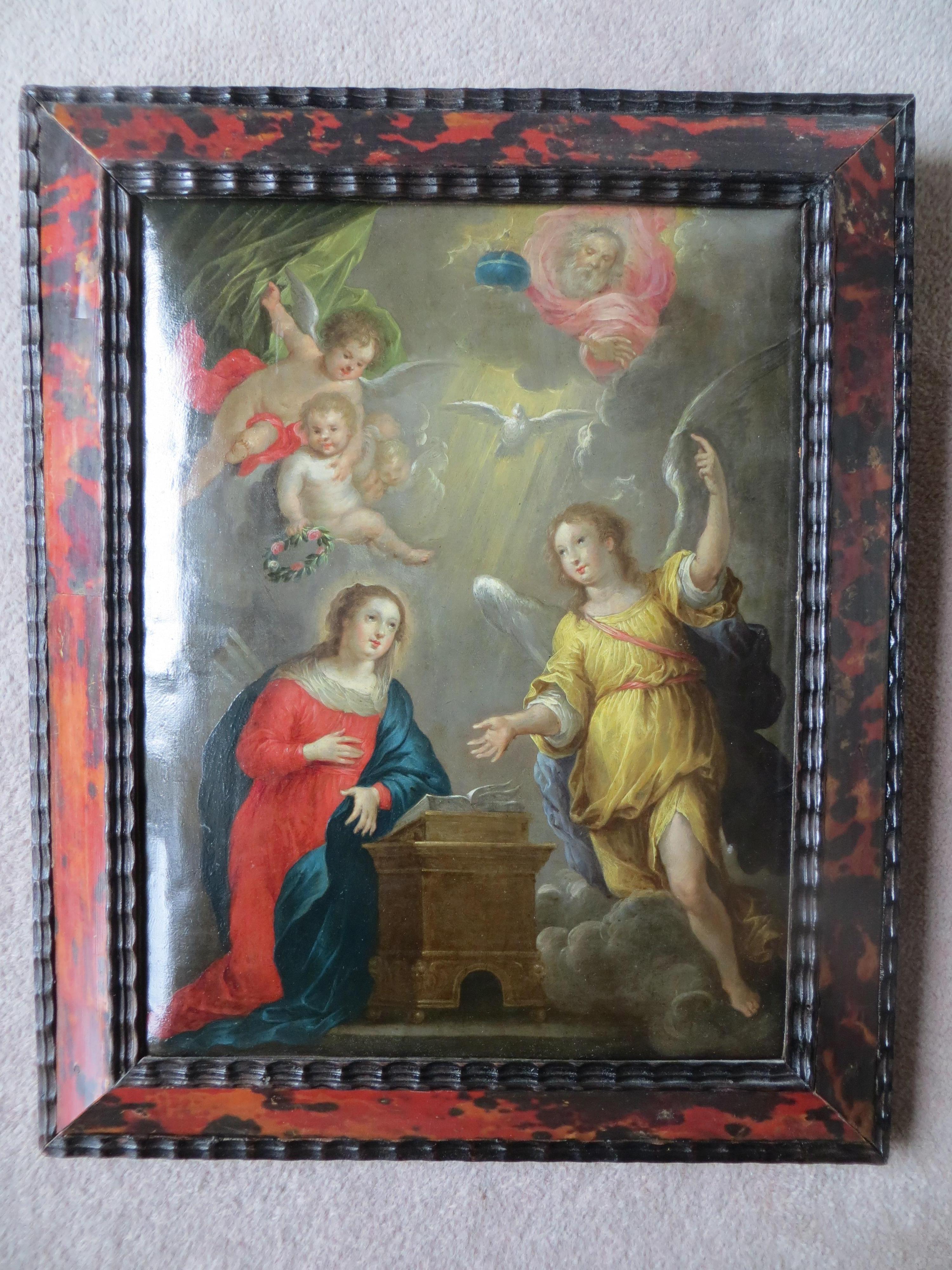 Annunciation  to the Virgin Attributed to Cornelis SCHUT - Old Masters Painting by Unknown