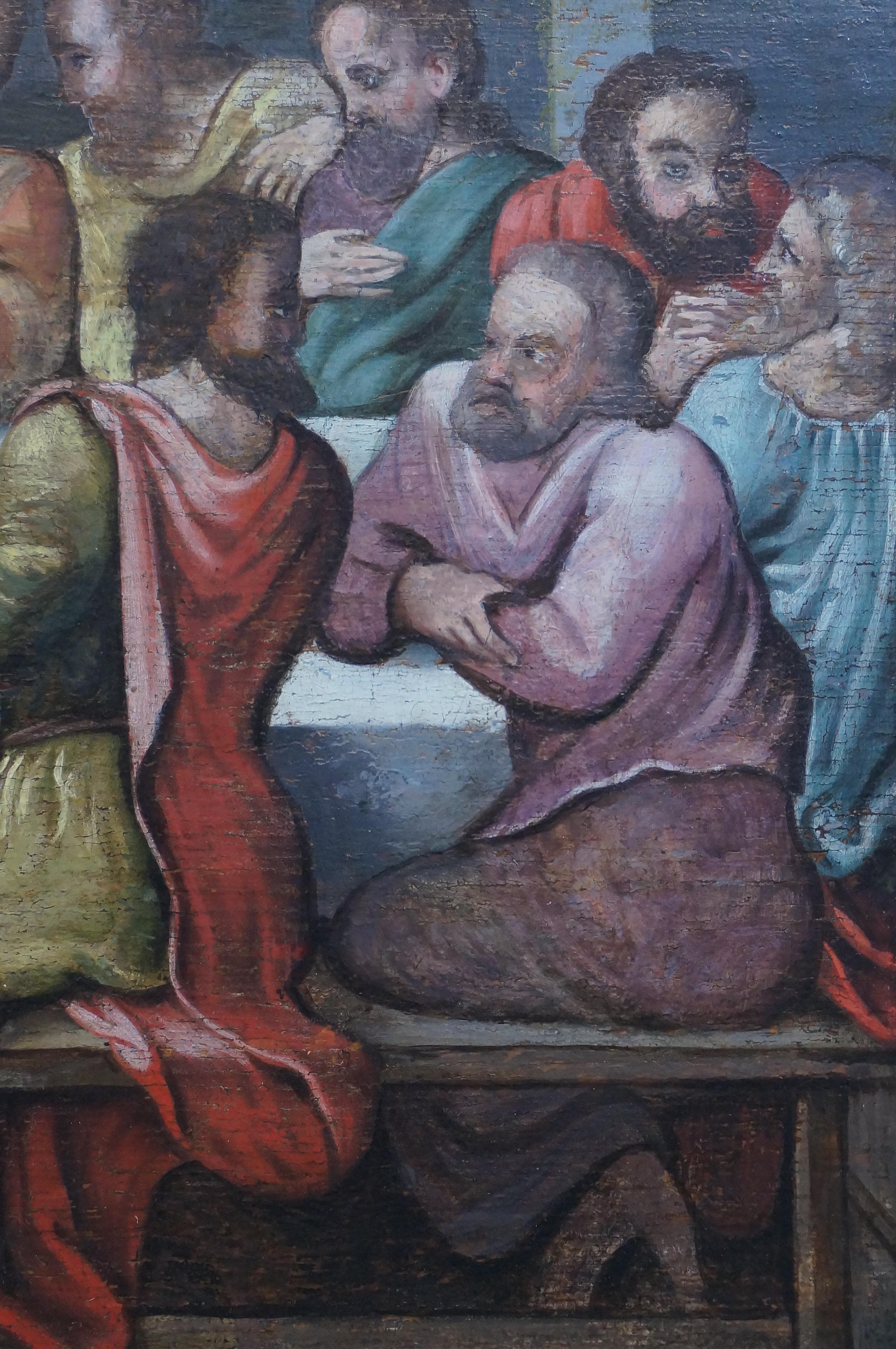 Anrique oil painting, Last Supper, German school, Renaissance, Late 16th c. 6