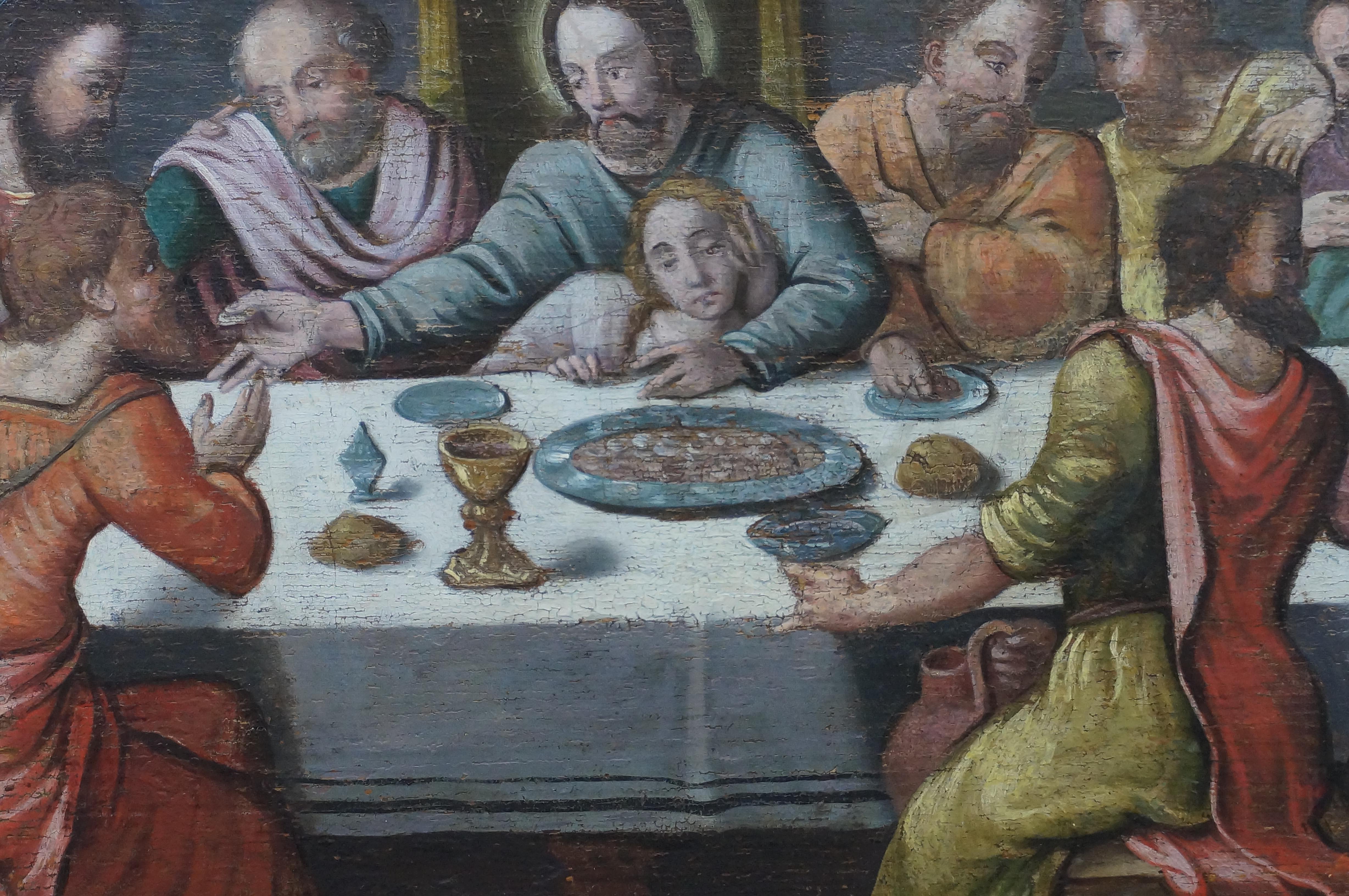 Anrique oil painting, Last Supper, German school, Renaissance, Late 16th c. 1