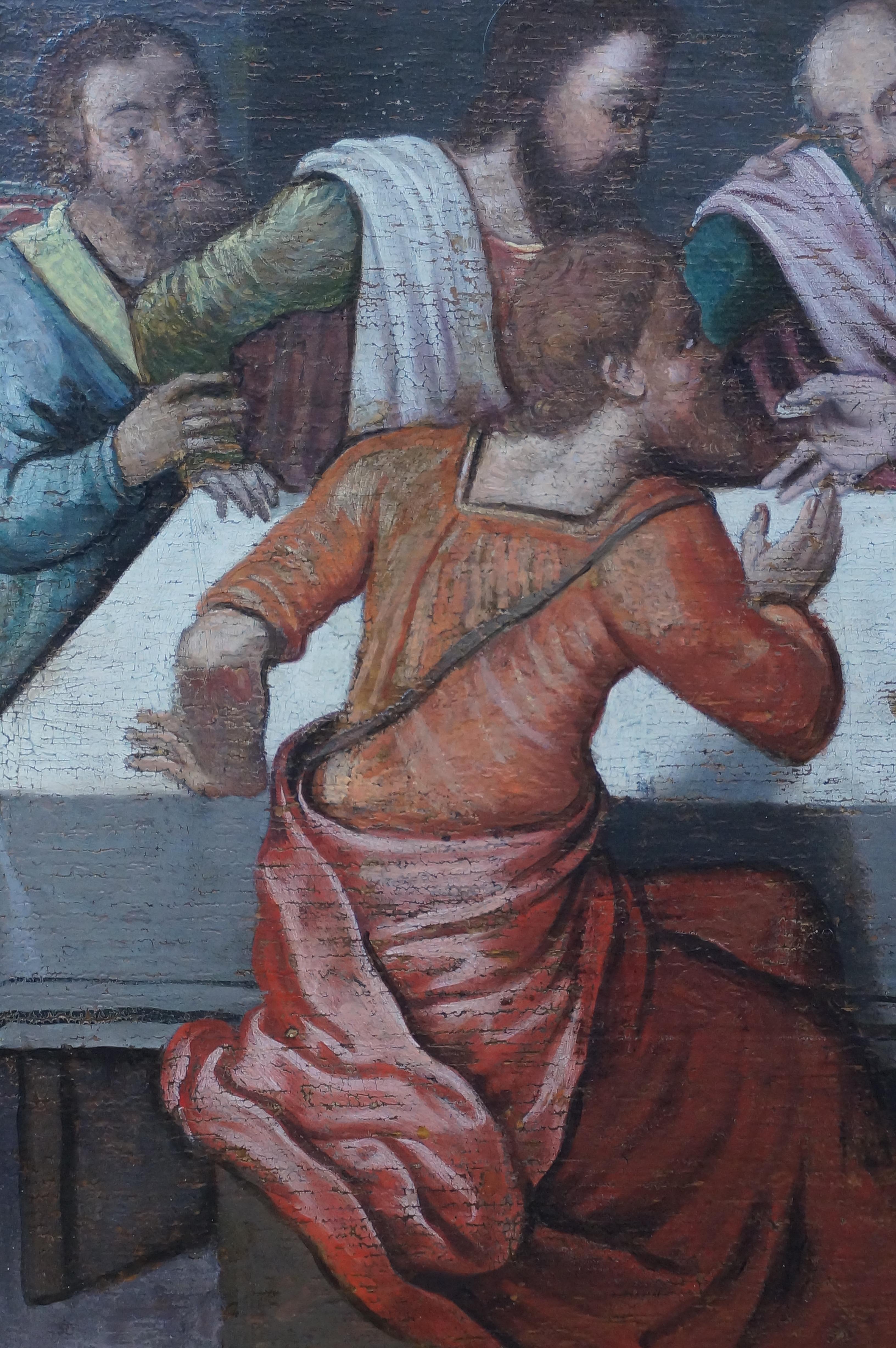 Anrique oil painting, Last Supper, German school, Renaissance, Late 16th c. 4