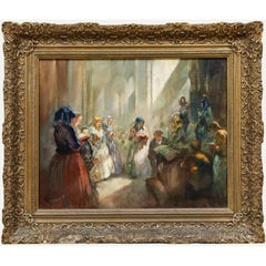 Antal Anton Peczely (1891-1963) - Oil, May in St. Stephen
s Basilica