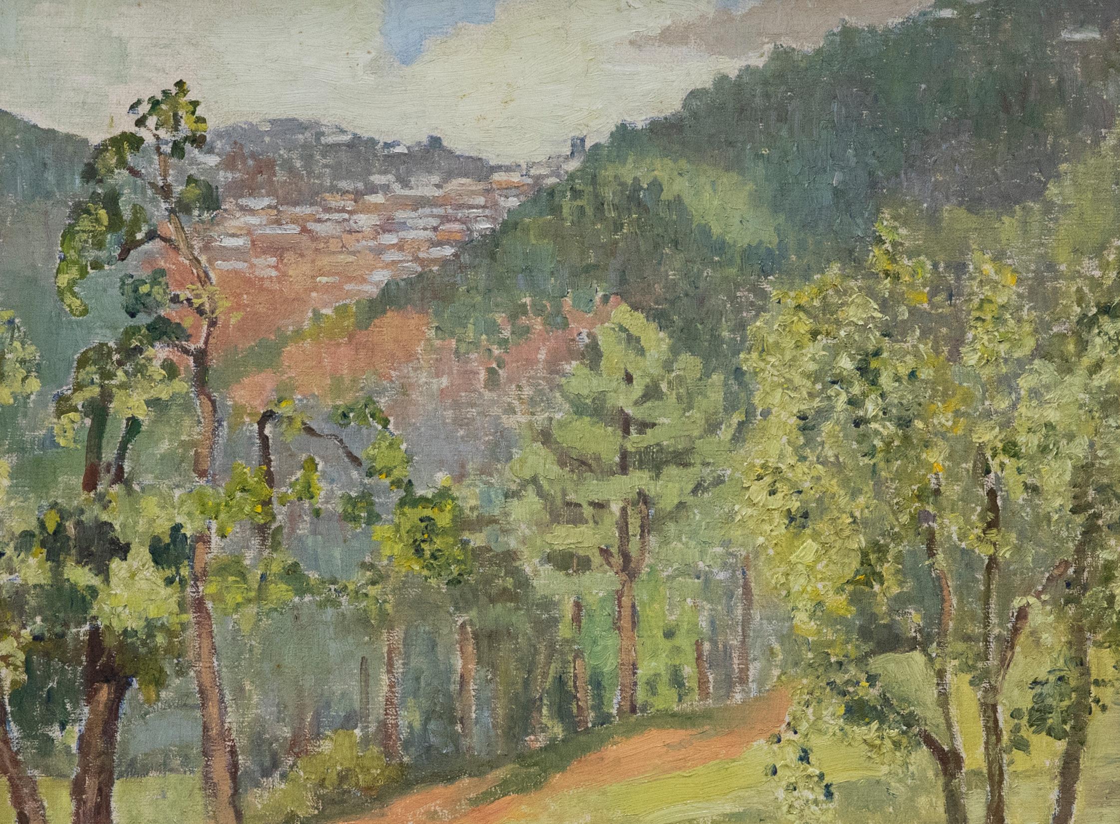 Anthony Baynes (1921-2003) - Olio del XX secolo incorniciato, Foresta di collina - Painting di Unknown