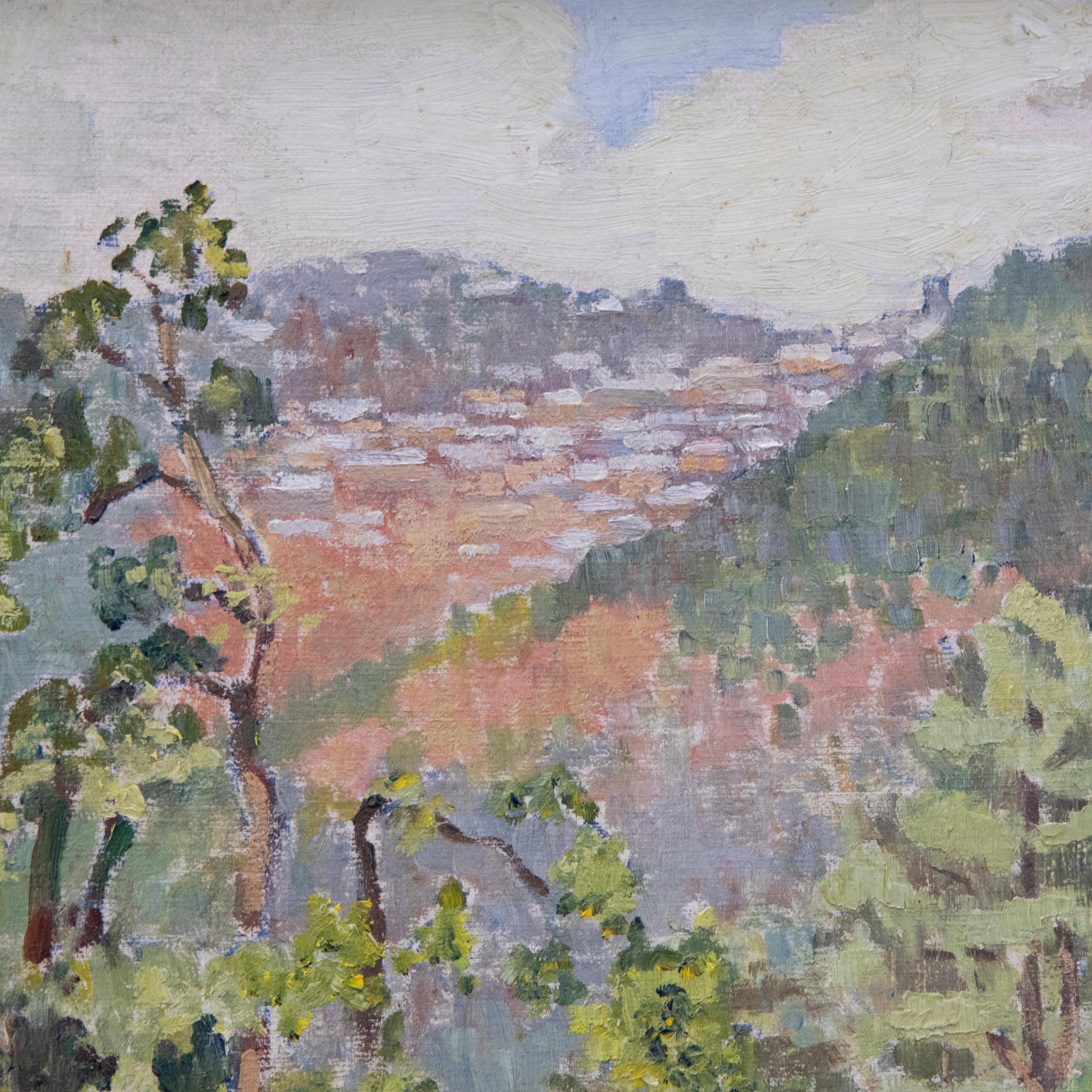 Anthony Baynes (1921-2003) - Olio del XX secolo incorniciato, Foresta di collina 1
