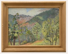 Anthony Baynes (1921-2003) – Gerahmtes Ölgemälde, Hillside Forest, 20. Jahrhundert