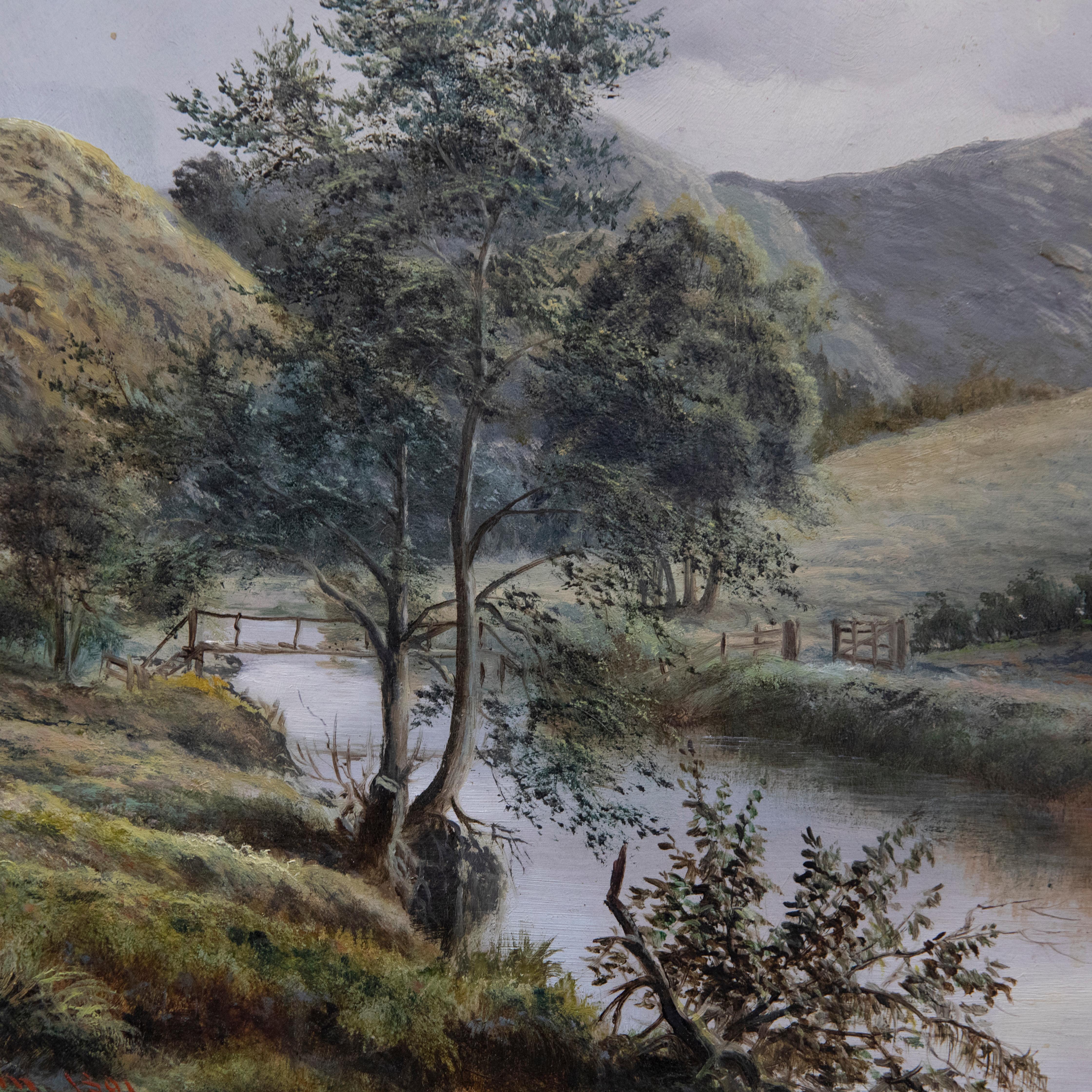 Anthony Graham (1828-1908) - Late 19th Century Oil, Verdant Valley Landscape For Sale 1