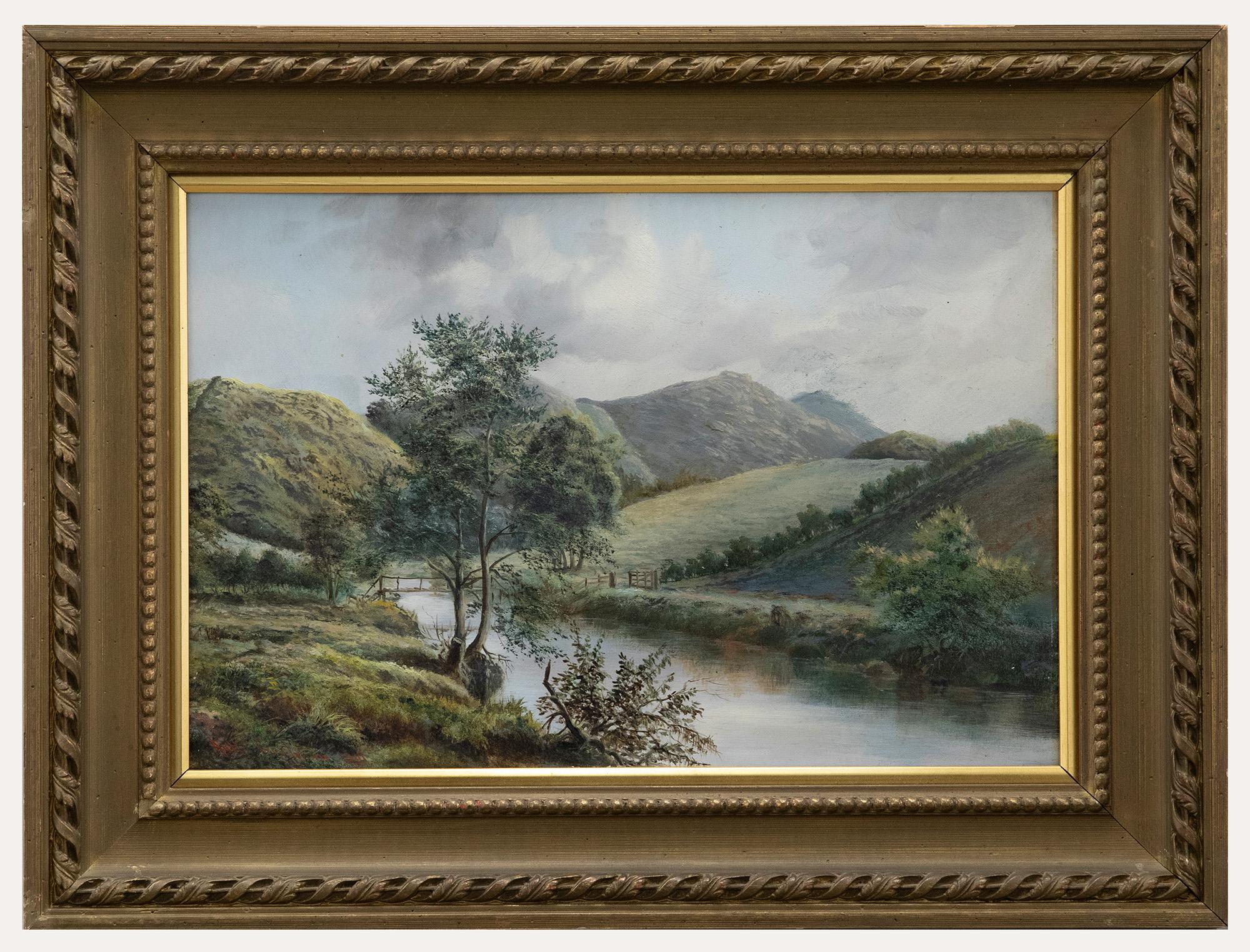 Unknown Landscape Painting - Anthony Graham (1828-1908) - Late 19th Century Oil, Verdant Valley Landscape