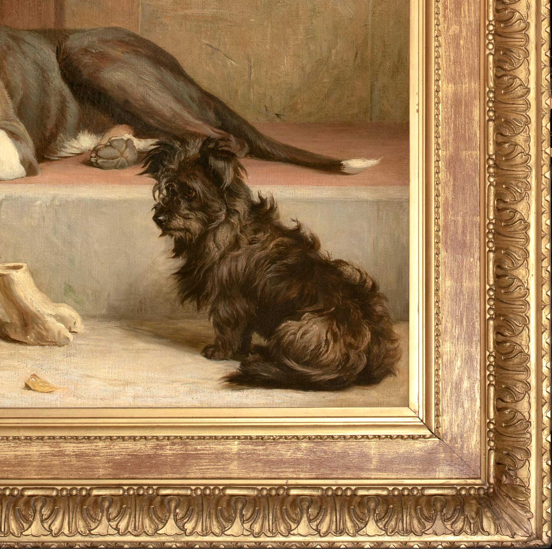 Vorwegnahme, datiert 1907

von Margaret H. COLLYER (1872-1945) Verkauf bis 30.000 $

Große Szene aus dem Jahr 1907 mit einer Dogge und einem schwarzen Terrier, die auf einer Stufe sitzen, Öl auf Leinwand von Margaret Collyer. Ausgezeichnete Qualität