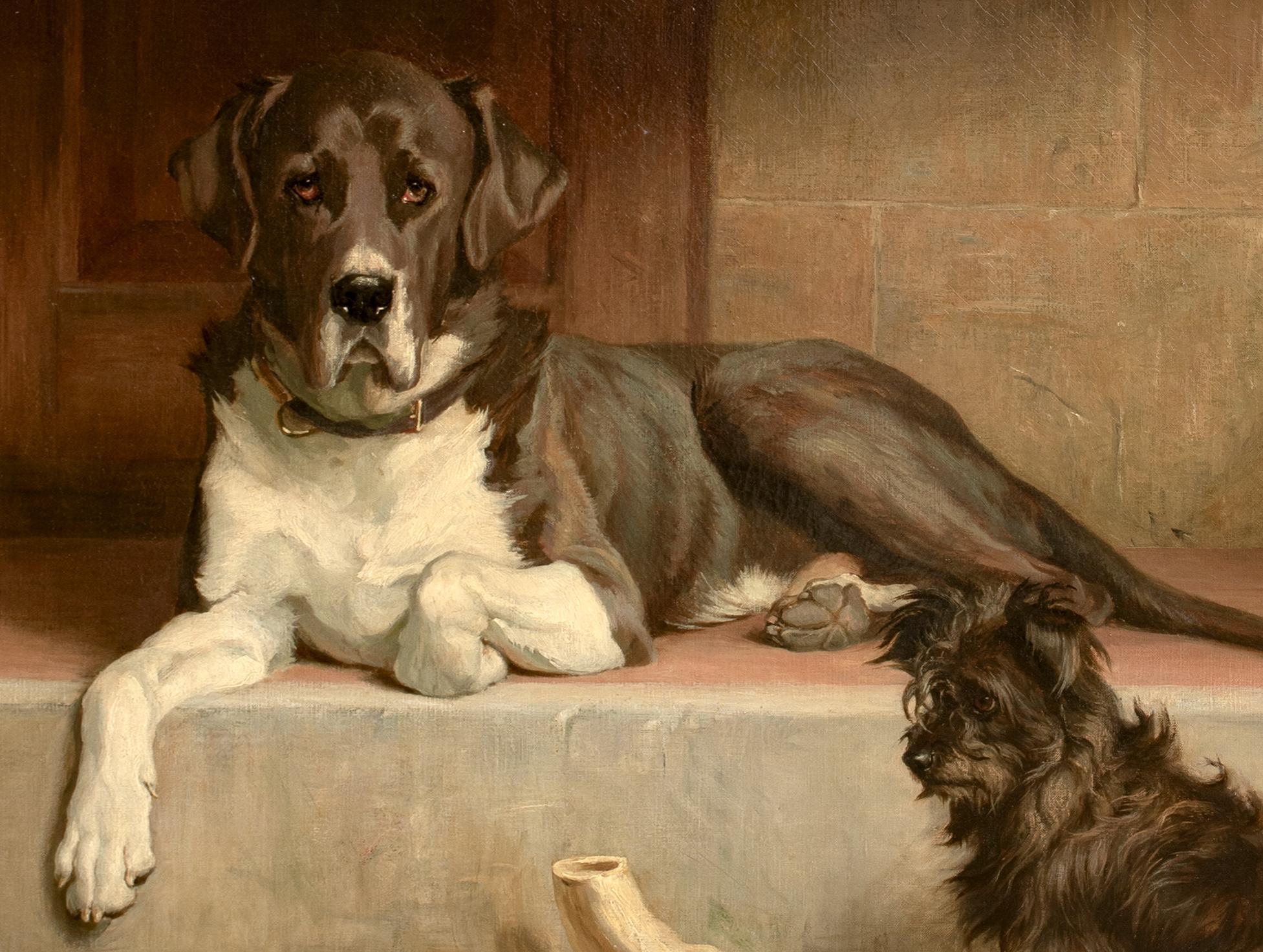 Anticipation, datiert 1907 von Margaret H. COLLYER (1872-1945) Großadler und Terrier im Angebot 1