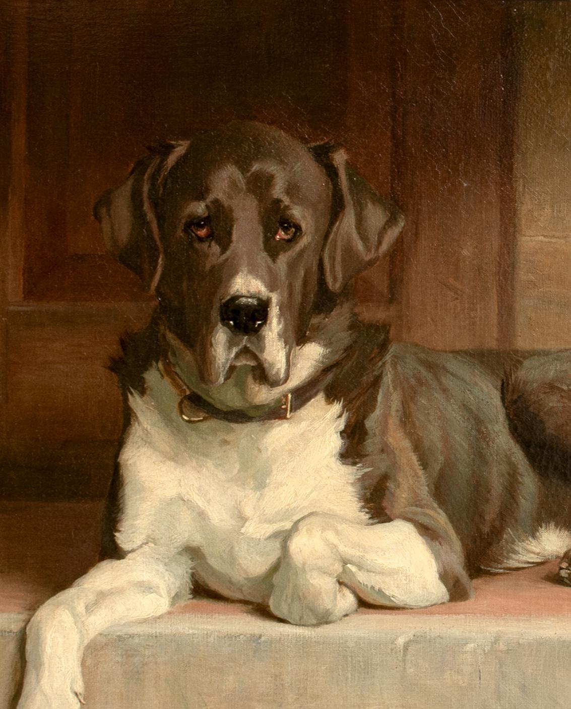 Anticipation, datiert 1907 von Margaret H. COLLYER (1872-1945) Großadler und Terrier im Angebot 3