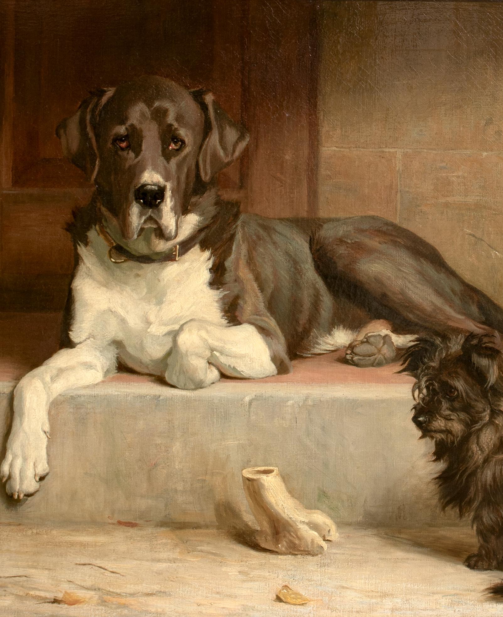 Anticipation, datiert 1907 von Margaret H. COLLYER (1872-1945) Großadler und Terrier im Angebot 4