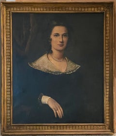 Antique 19th c. American Portrait Oil Painting