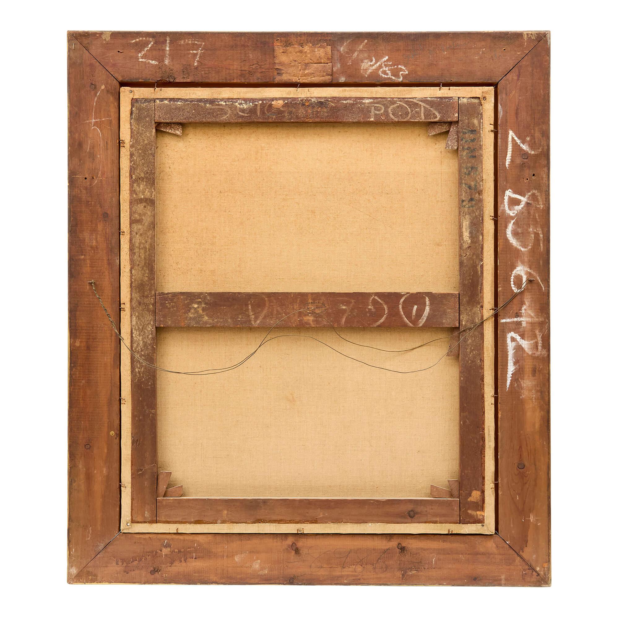 Nature morte à l'huile ancienne du 19e siècle de la Continental School Équipement de chasse - Réalisme Painting par Unknown