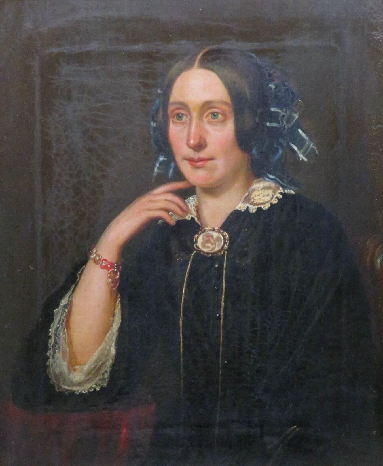 Antikes schottisches ÖLGEMÄLDE Weibliches Porträt aus dem 19. Jahrhundert Original-Goldrahmen – Painting von Unknown