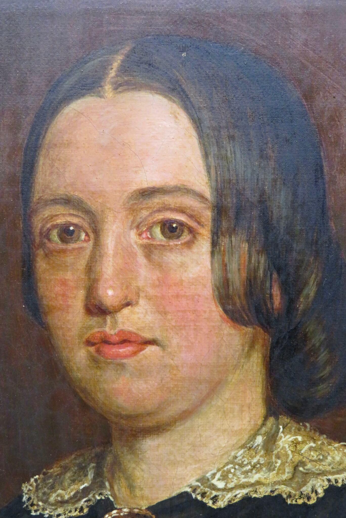 Antikes schottisches ÖLGEMÄLDE Weibliches Porträt aus dem 19. Jahrhundert Original-Goldrahmen (Braun), Portrait Painting, von Unknown