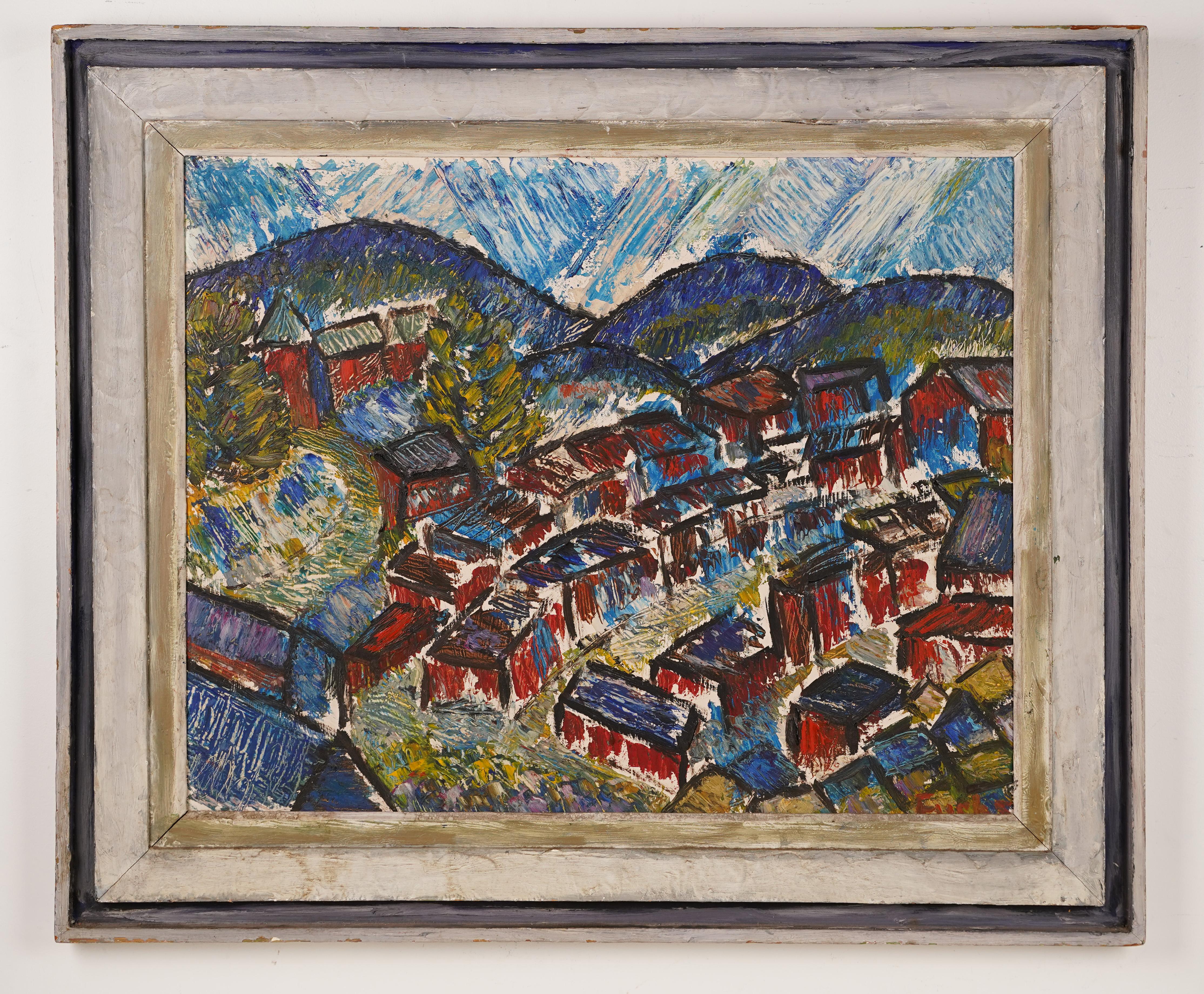 european village painting