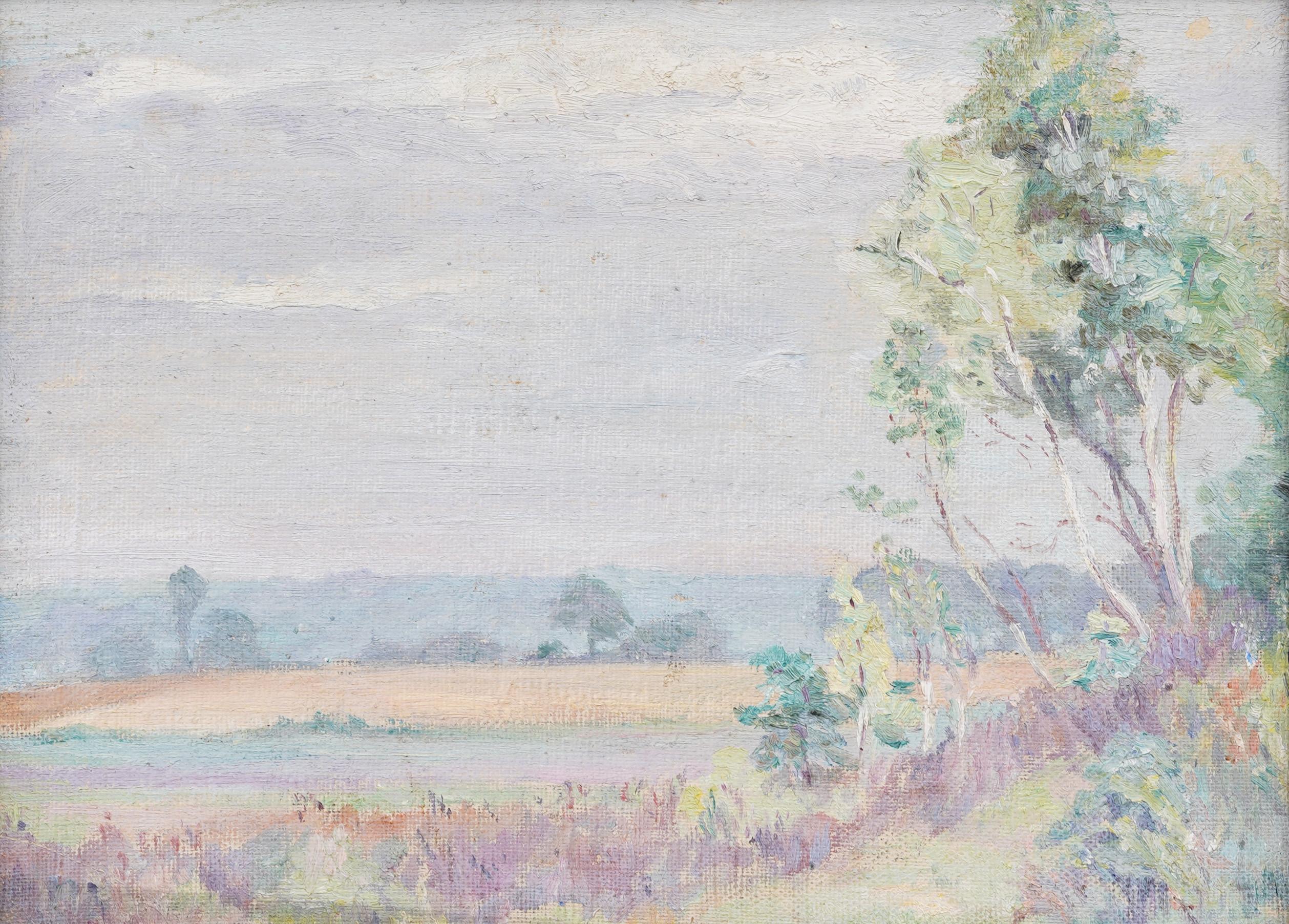 Ancienne peinture à l'huile impressionniste américaine encadrée de Stratford, Connecticut, 1918 - Impressionnisme Painting par Unknown