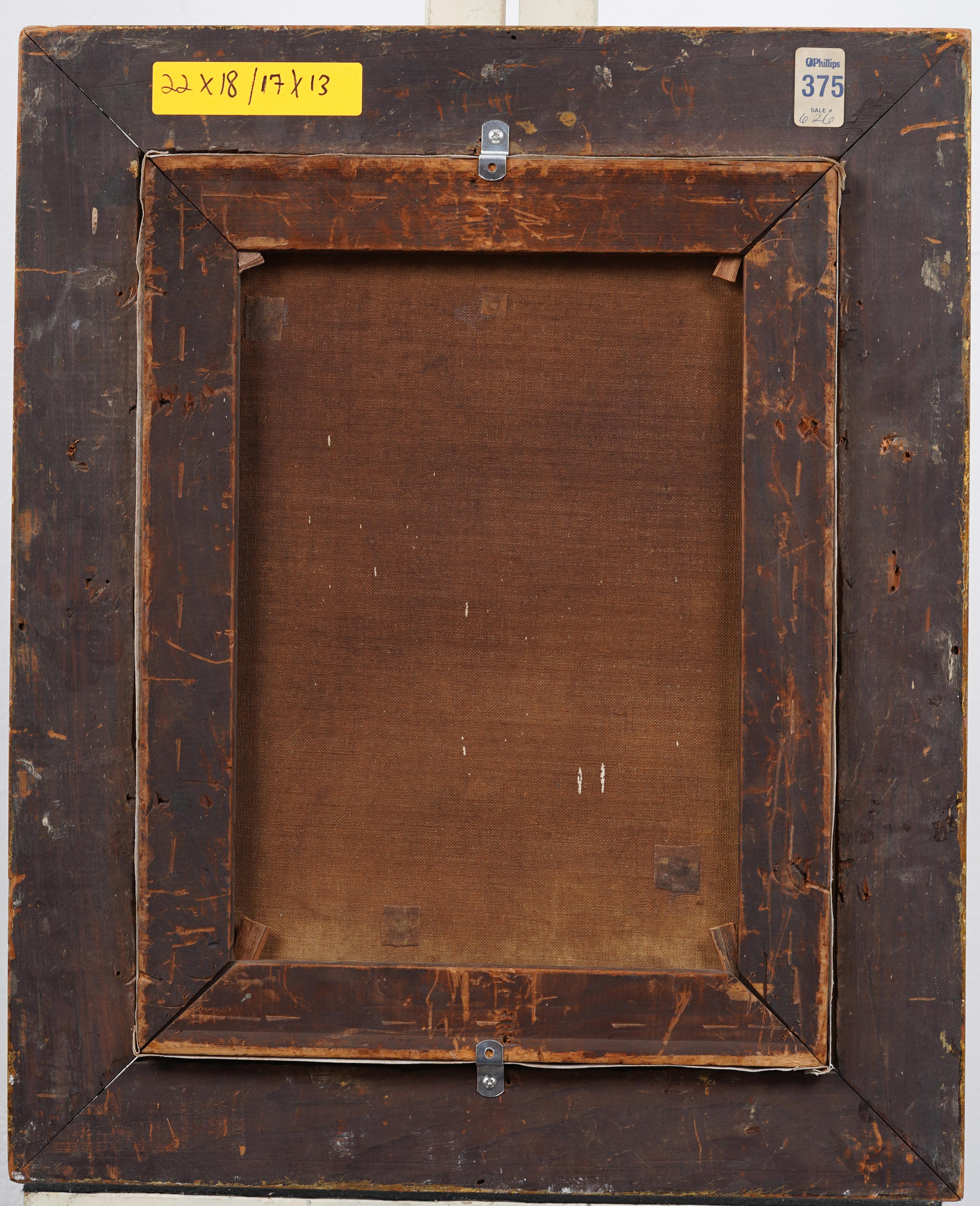 Antiguo paisaje interior de estanque forestal americano del siglo XIX Pintura al óleo enmarcada en venta 1