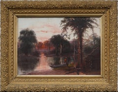 Antique American 19th Century Southern School Louisiana Landscape Oil Painting