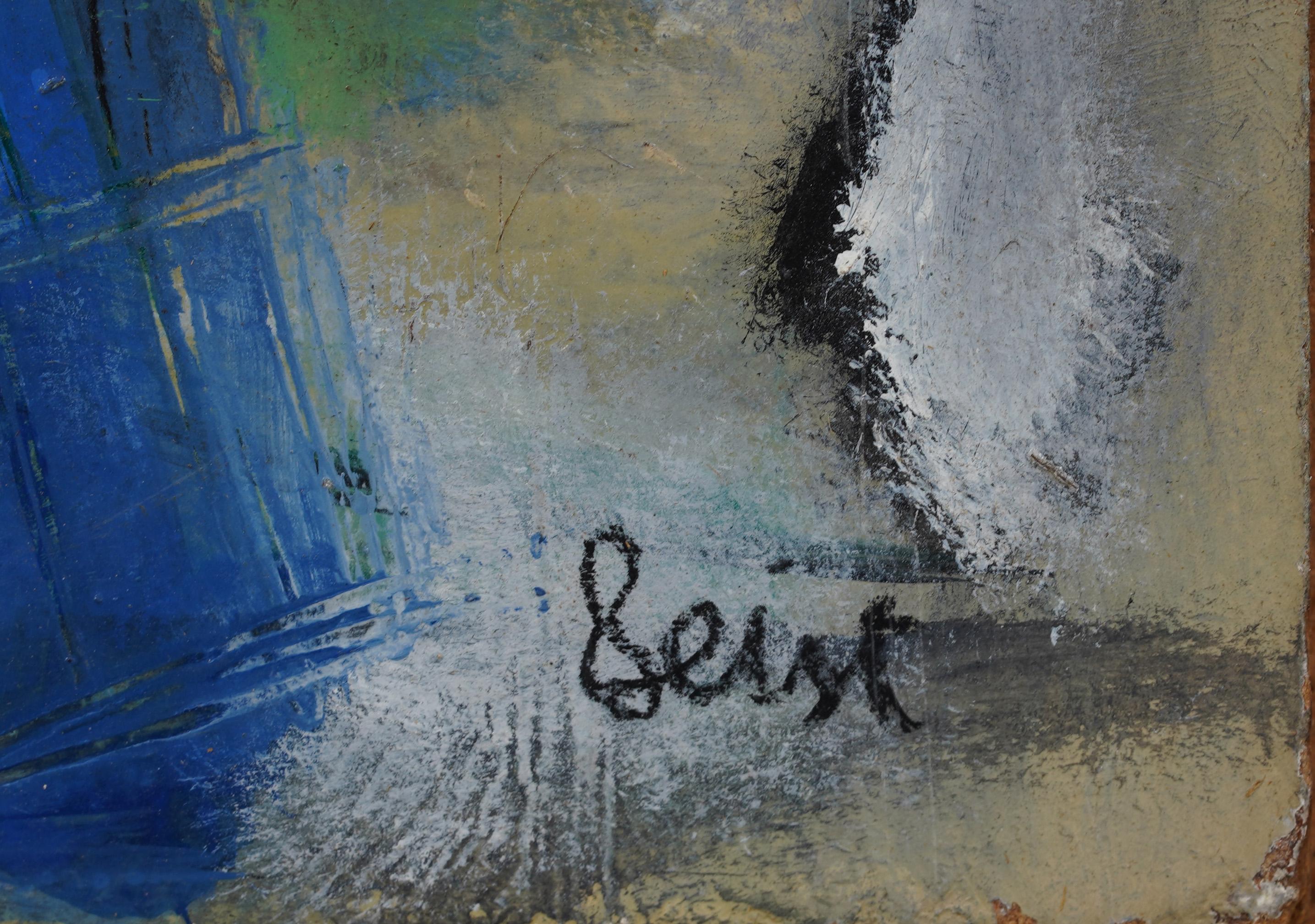 Antique American Abstract Cubist Mid Century Framed Composition Signed Geist For Sale 3