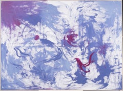 Antique American Abstract Expressionist Framed Large Great Color Oil Painting