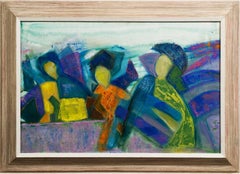 Antique American Abstract Expressionist Framed Original Oil Painting