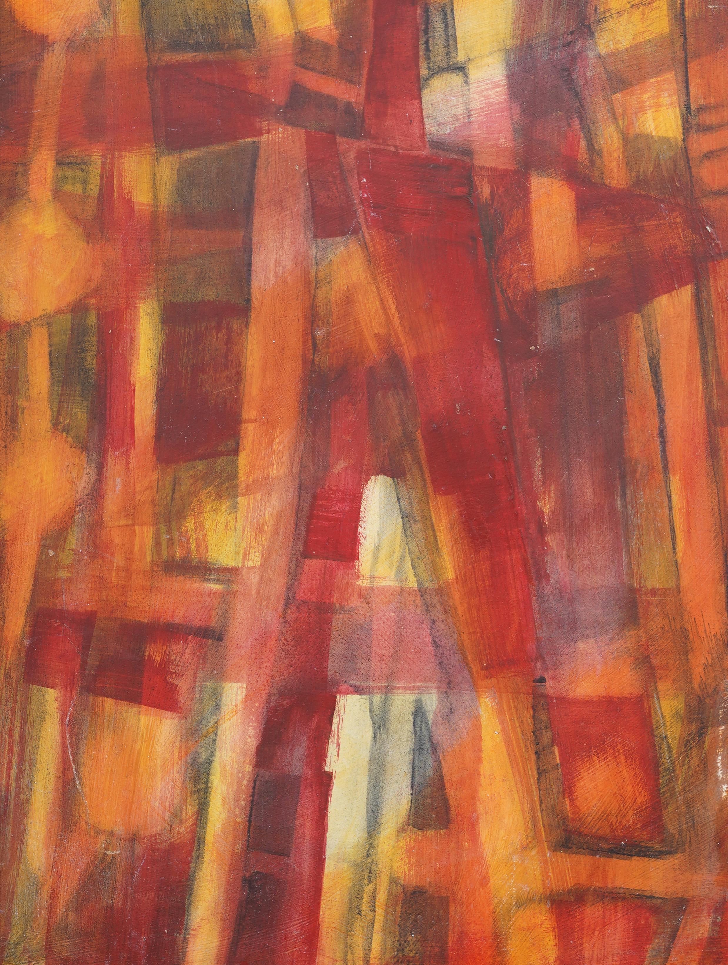 Antique American Abstract Expressionist Framed Original Oil Painting For Sale 1