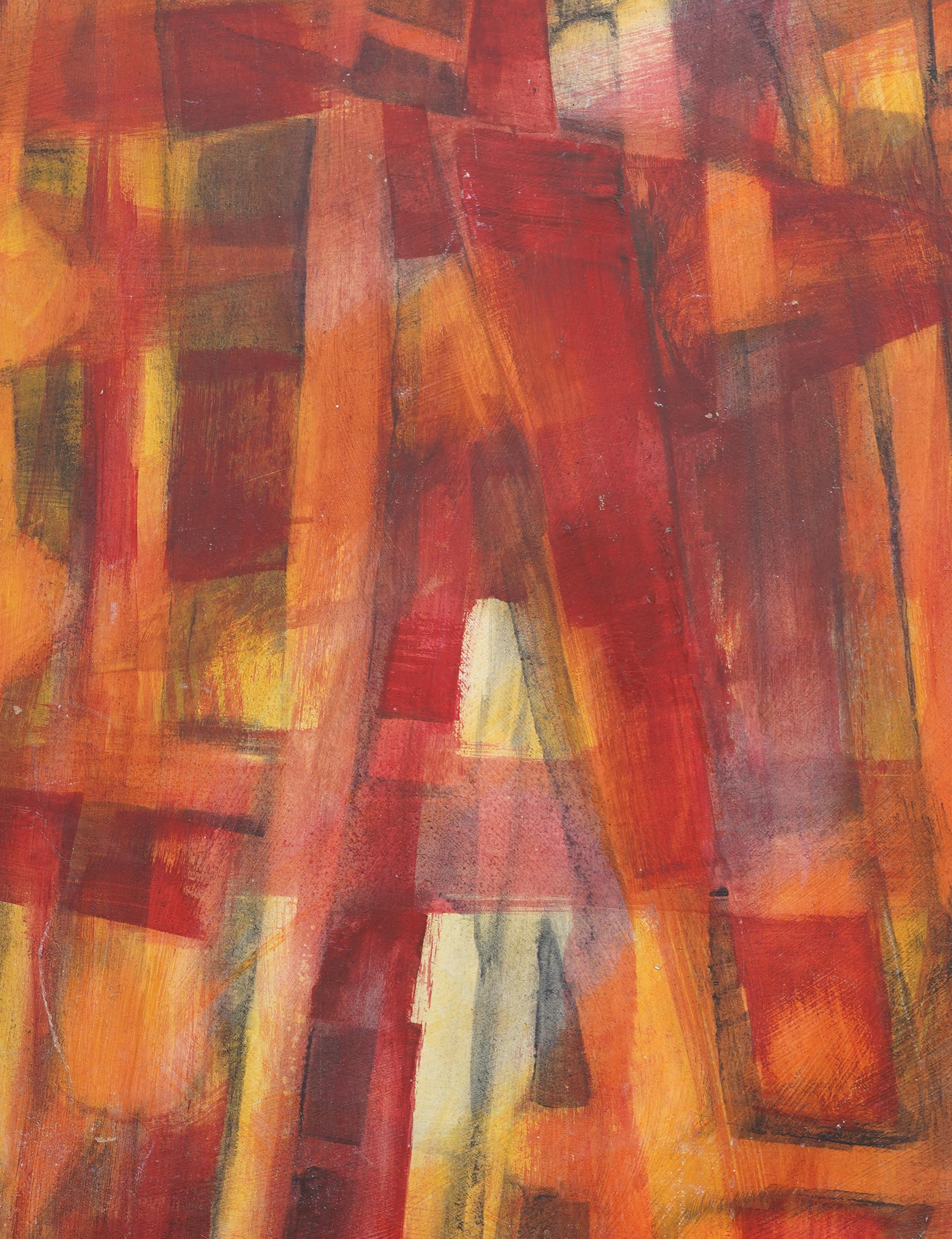 Antique American Abstract Expressionist Framed Original Oil Painting For Sale 2