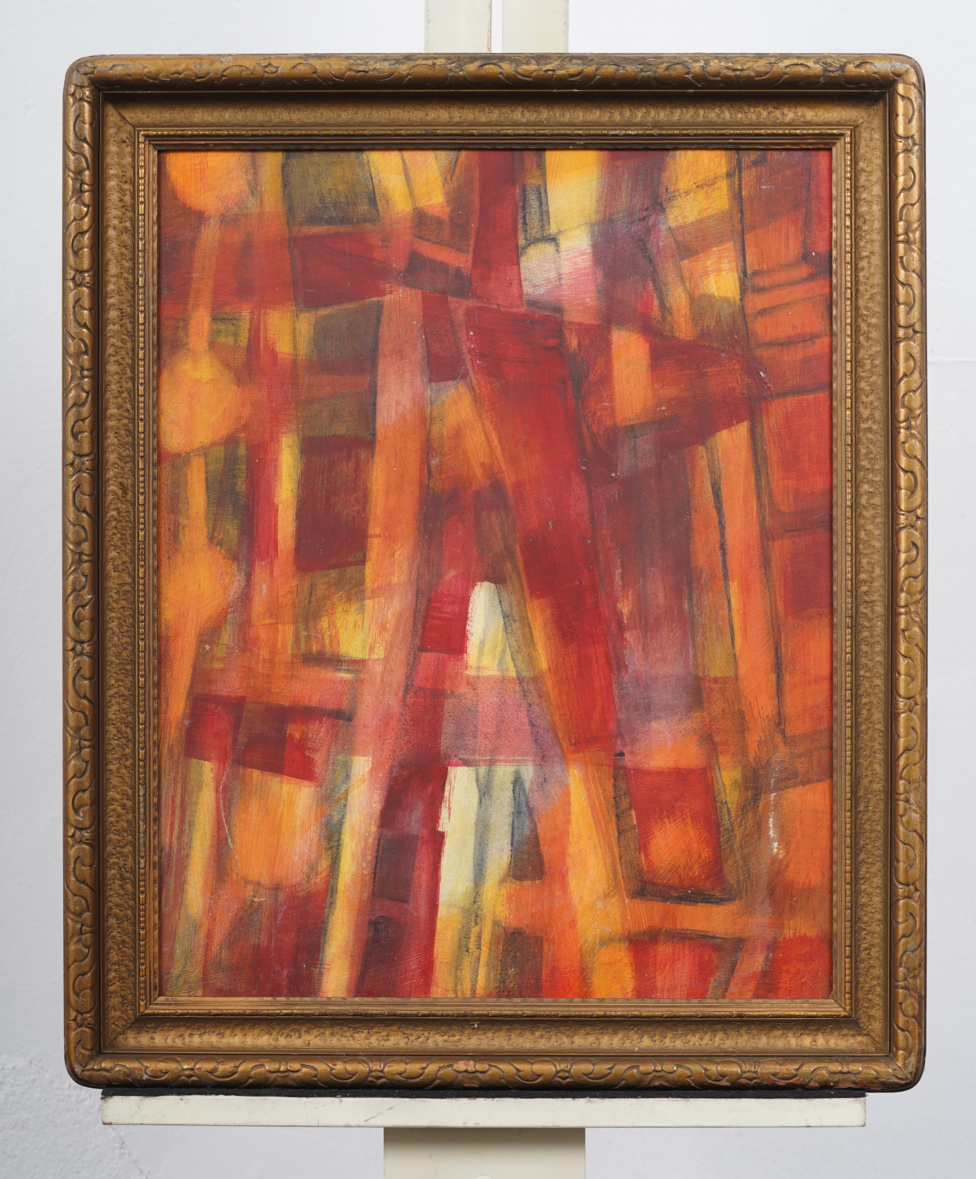 Unknown Still-Life Painting - Antique American Abstract Expressionist Framed Original Oil Painting