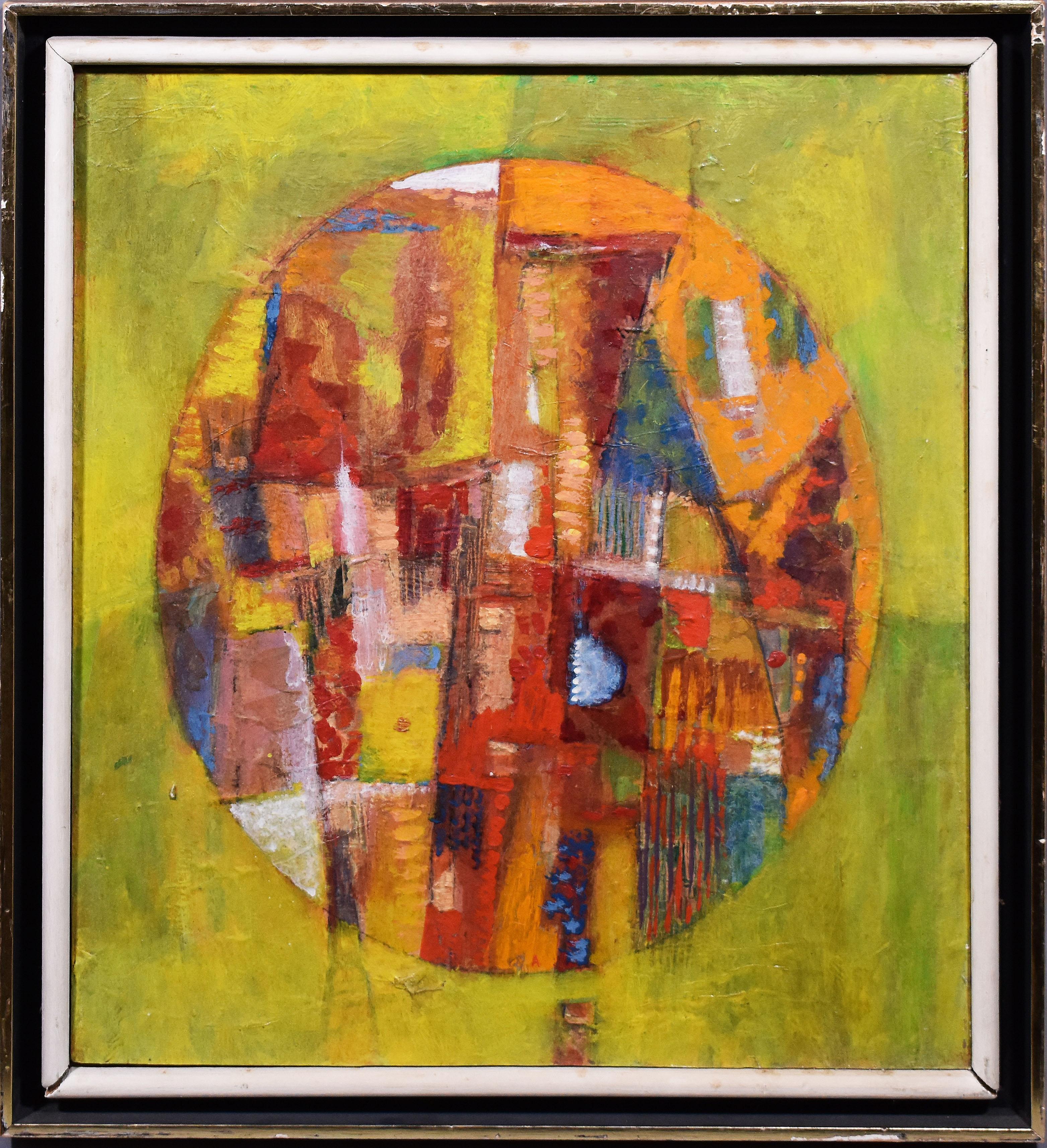 Unknown Abstract Painting - Late 20th Century Cubist Style Oil Painting