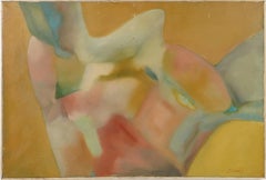 Antique American Abstract Expressionist Signed Vintage Original Oil Painting