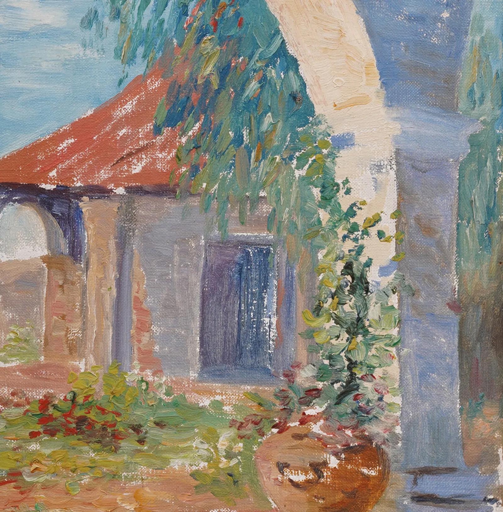 Antique American California Impressionist Landscape Framed Oil Painting For Sale 1