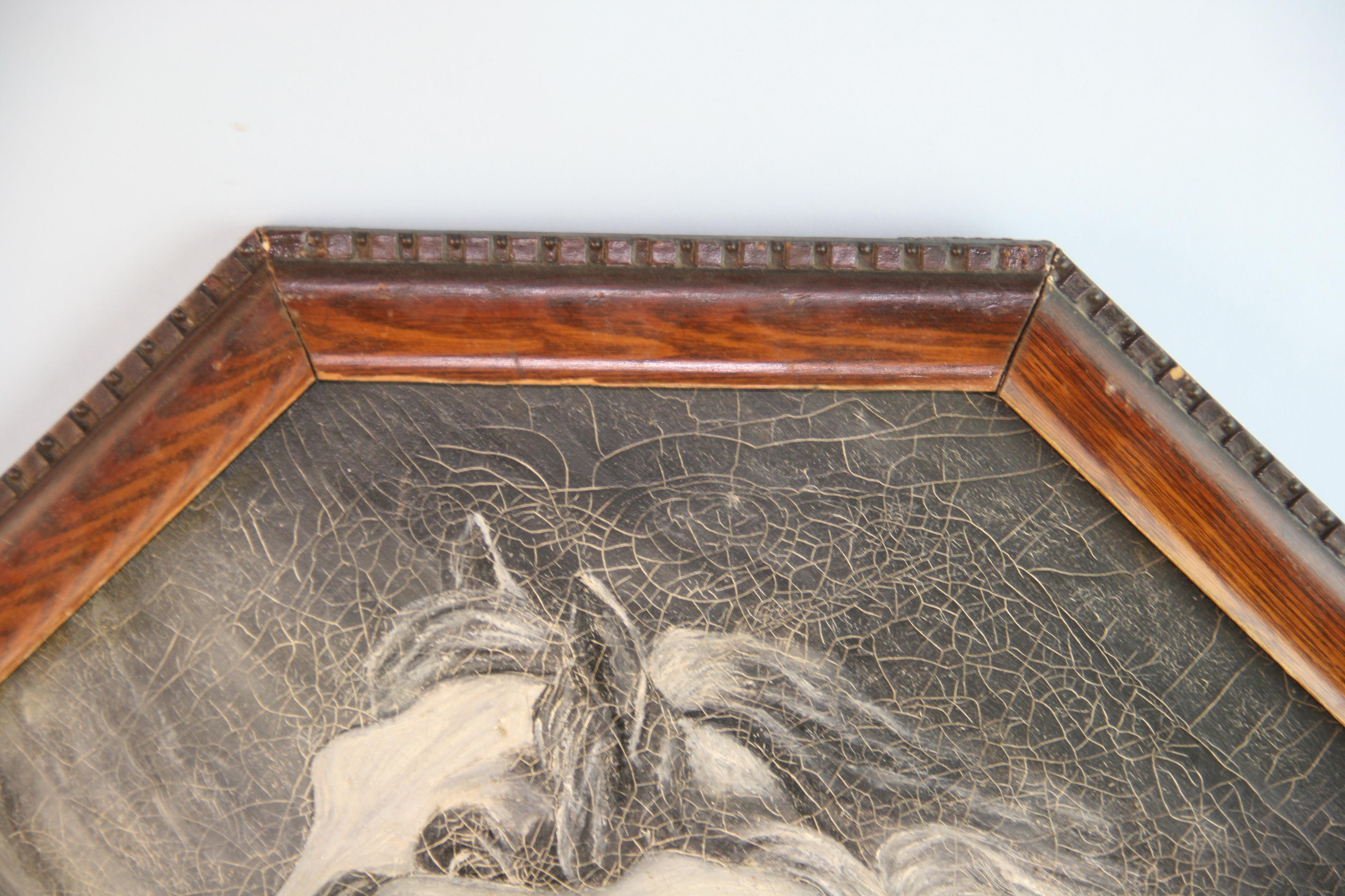 Équestre américain ancien   Peinture à l'huile « Trois chevaux sauvages »  1920 en vente 2
