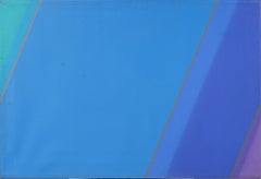 Antique American Geometric Abstract Mid Century Large Oil Painting