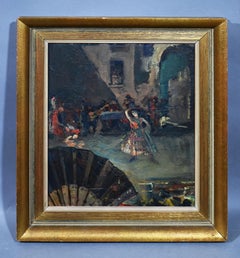 Antique American Impressionist Ashcan School Flamenco Dancer Spain Oil Painting
