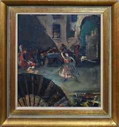 Antique American Impressionist Ashcan School Flamenco Dancer Spain Oil Painting