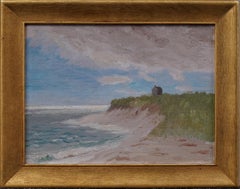 Antique American Impressionist Cape Cod New England Beach Scene Oil Painting