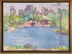 Antique American Impressionist Central Park New York Modern Landscape Painting