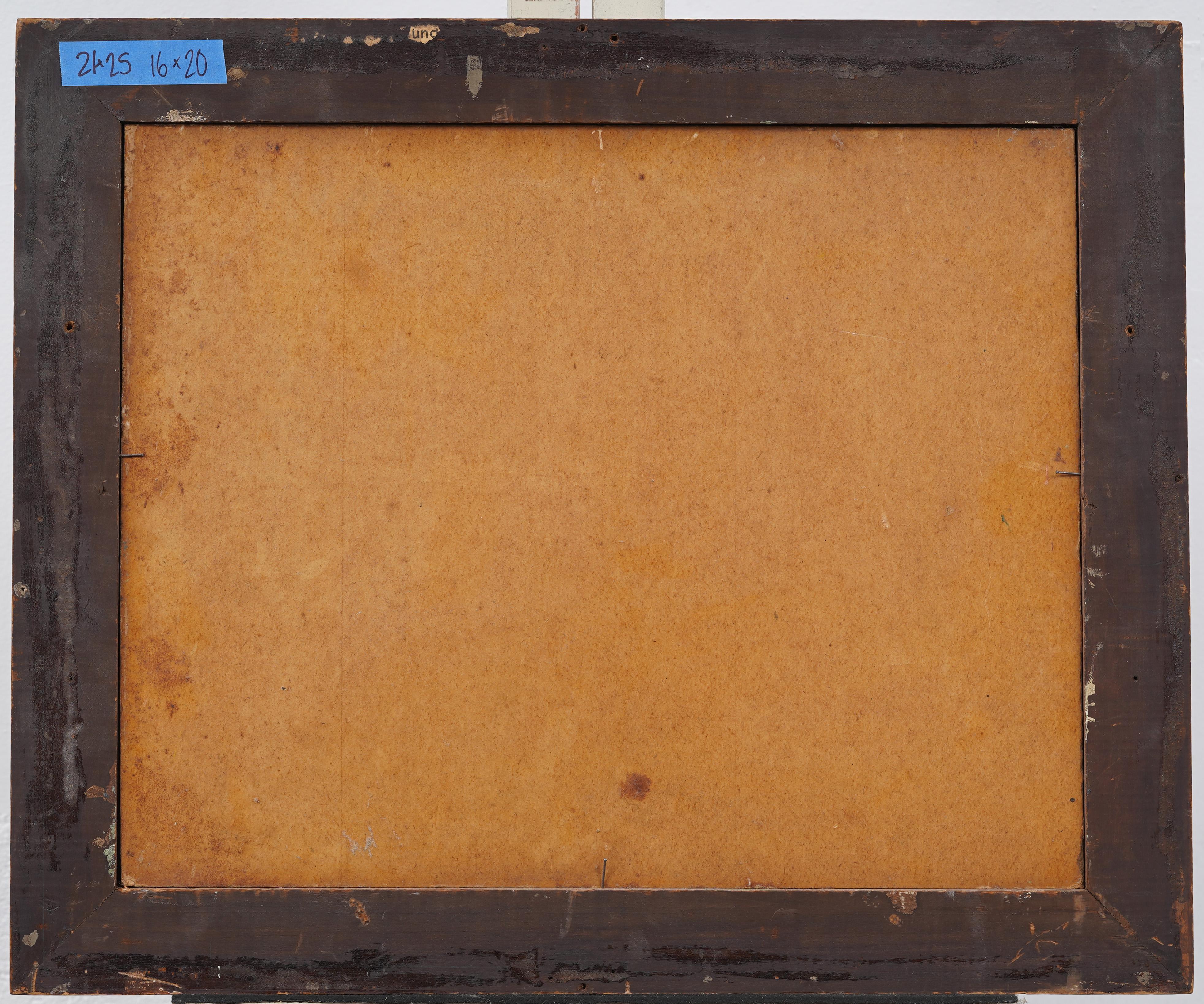 Antiguo paisaje impresionista americano de las colinas otoñales Pintura al óleo enmarcada y firmada en venta 2