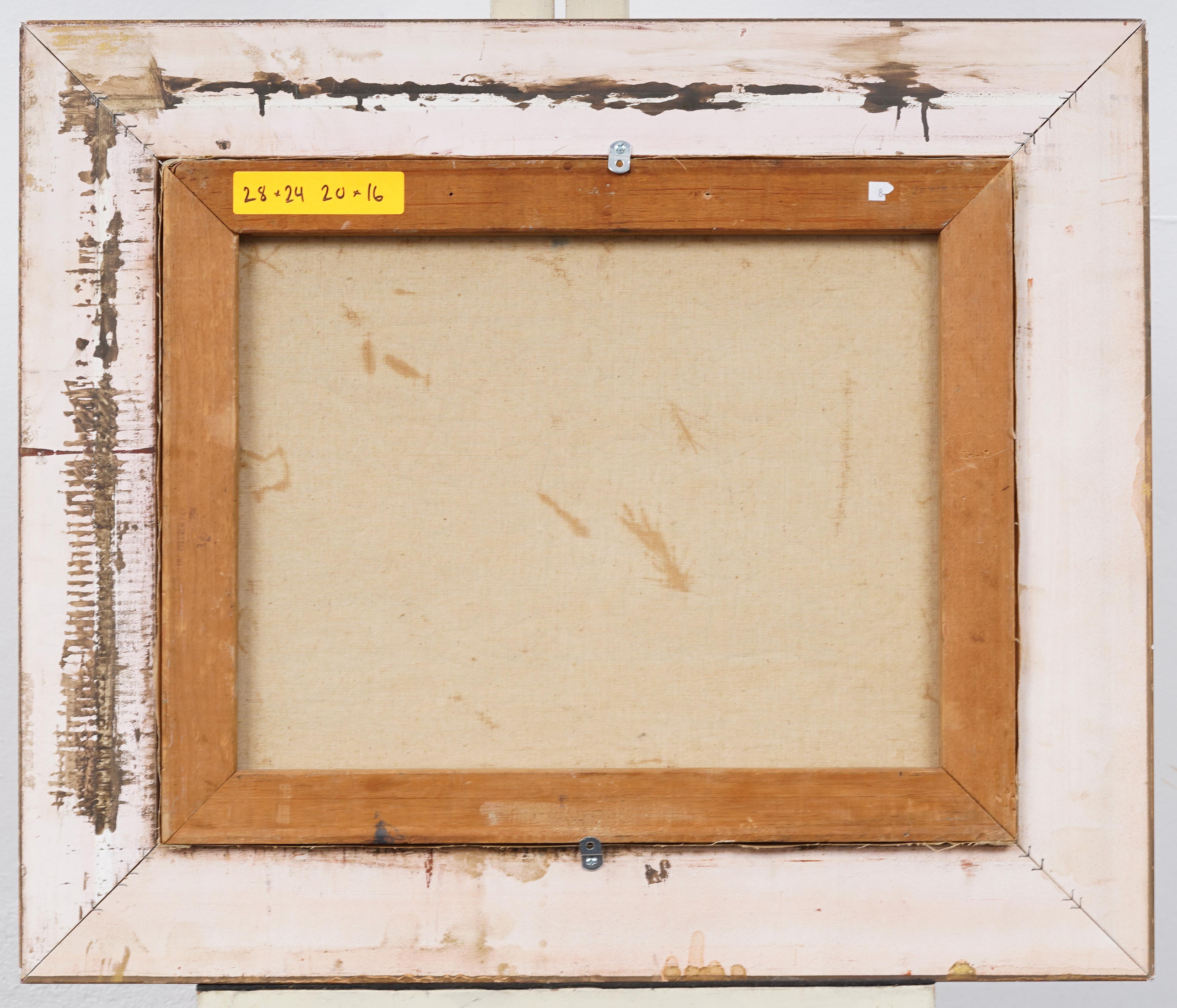 Antico paesaggio d'autunno impressionista americano, dipinto ad olio con cornice in legno dorato in vendita 1