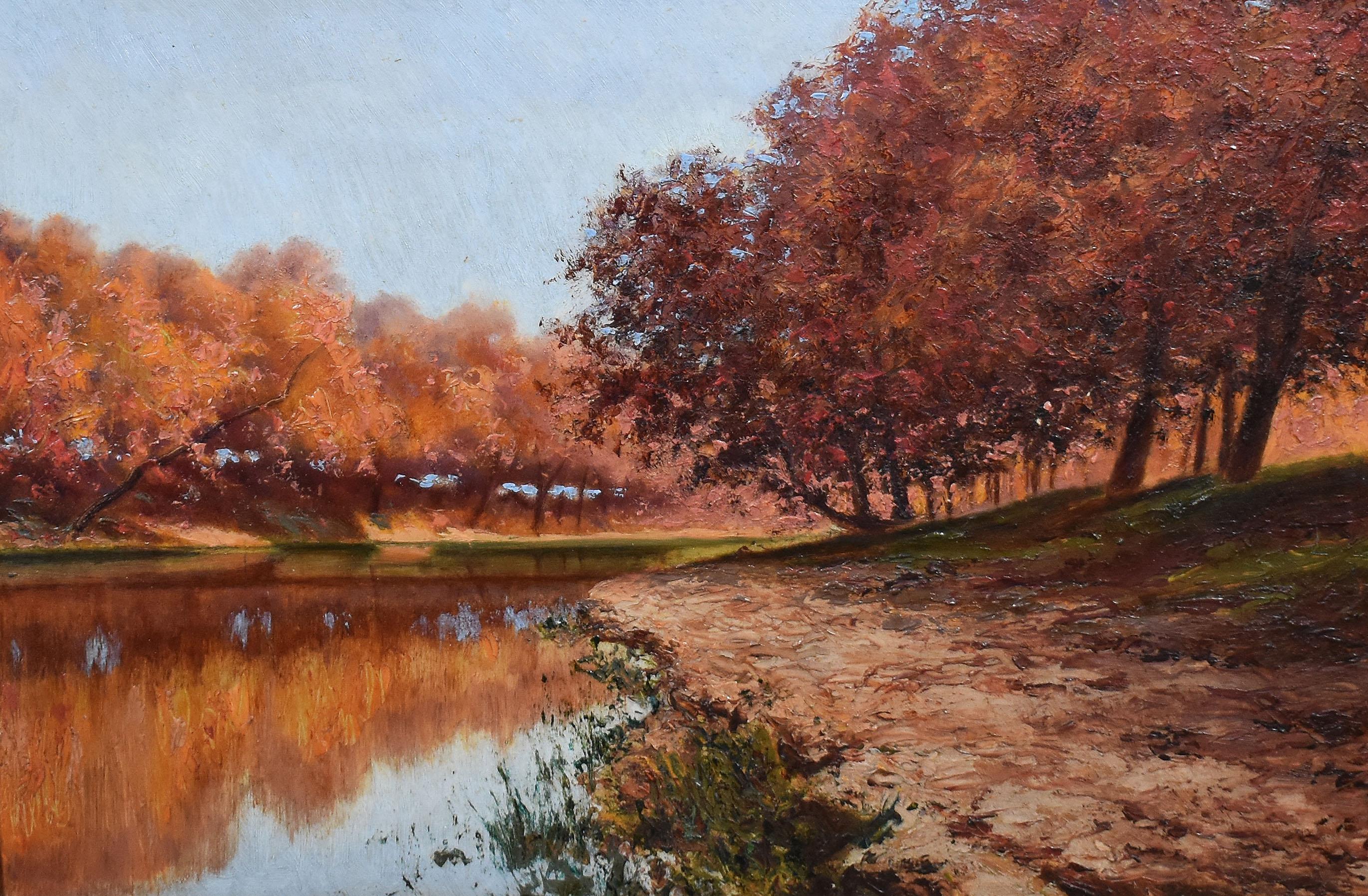 Antiker amerikanischer Impressionistischer Fall River, fein bemaltes Meisterwerk in Edelsteinqualität (Realismus), Painting, von Unknown