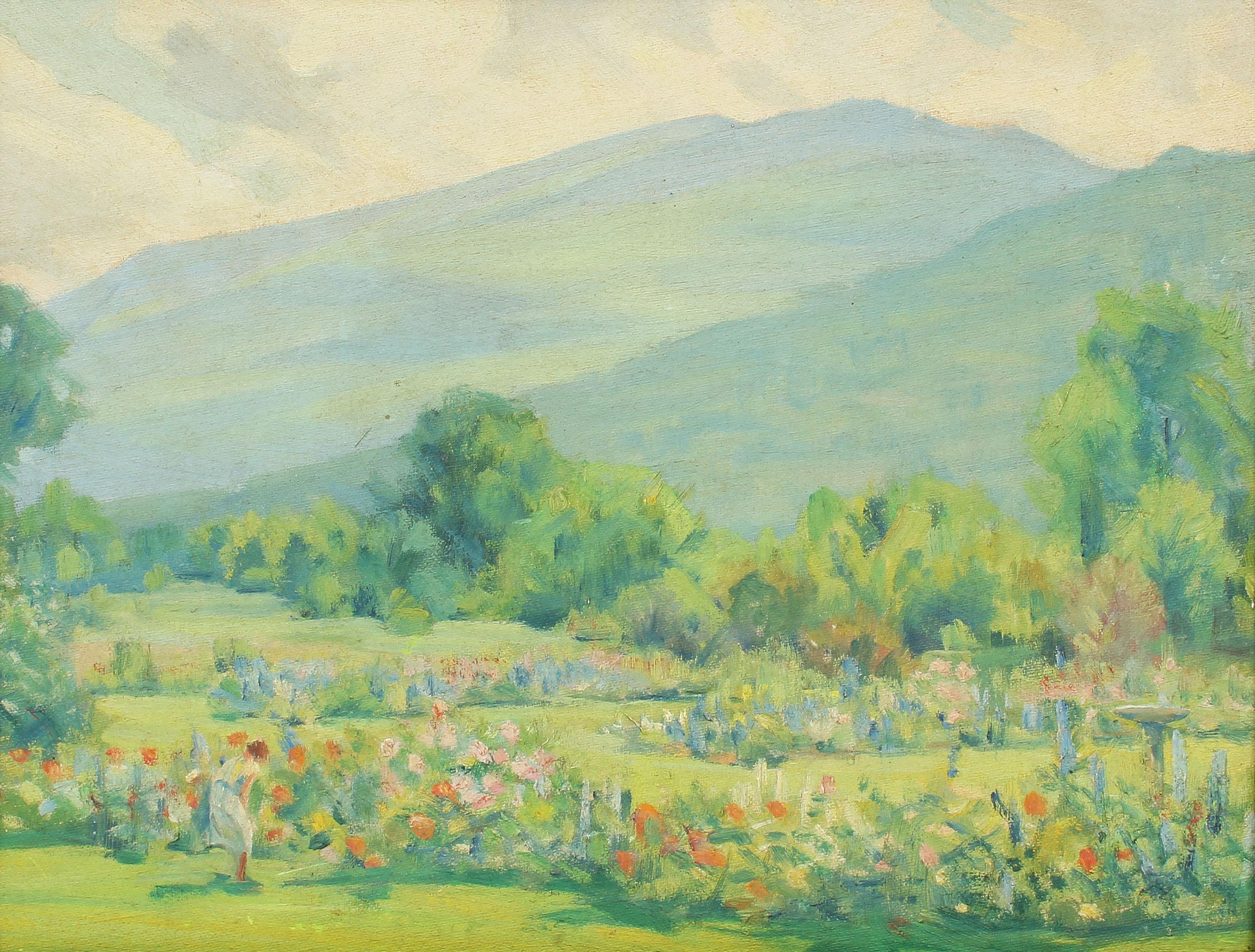 flower landscape painting