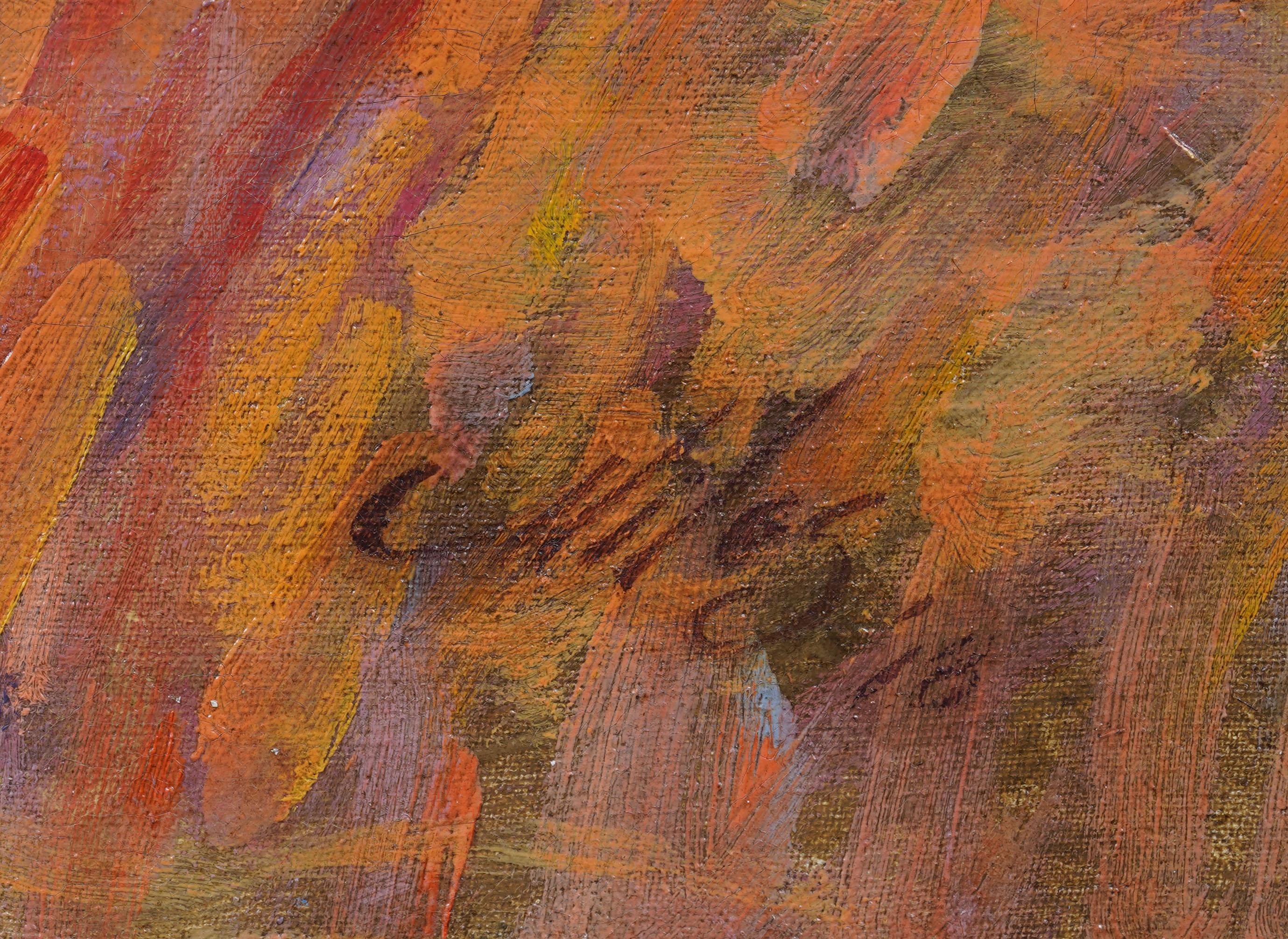 Ancienne peinture à l'huile impressionniste américaine encadrée 1918 Portrait d'homme signé en vente 2