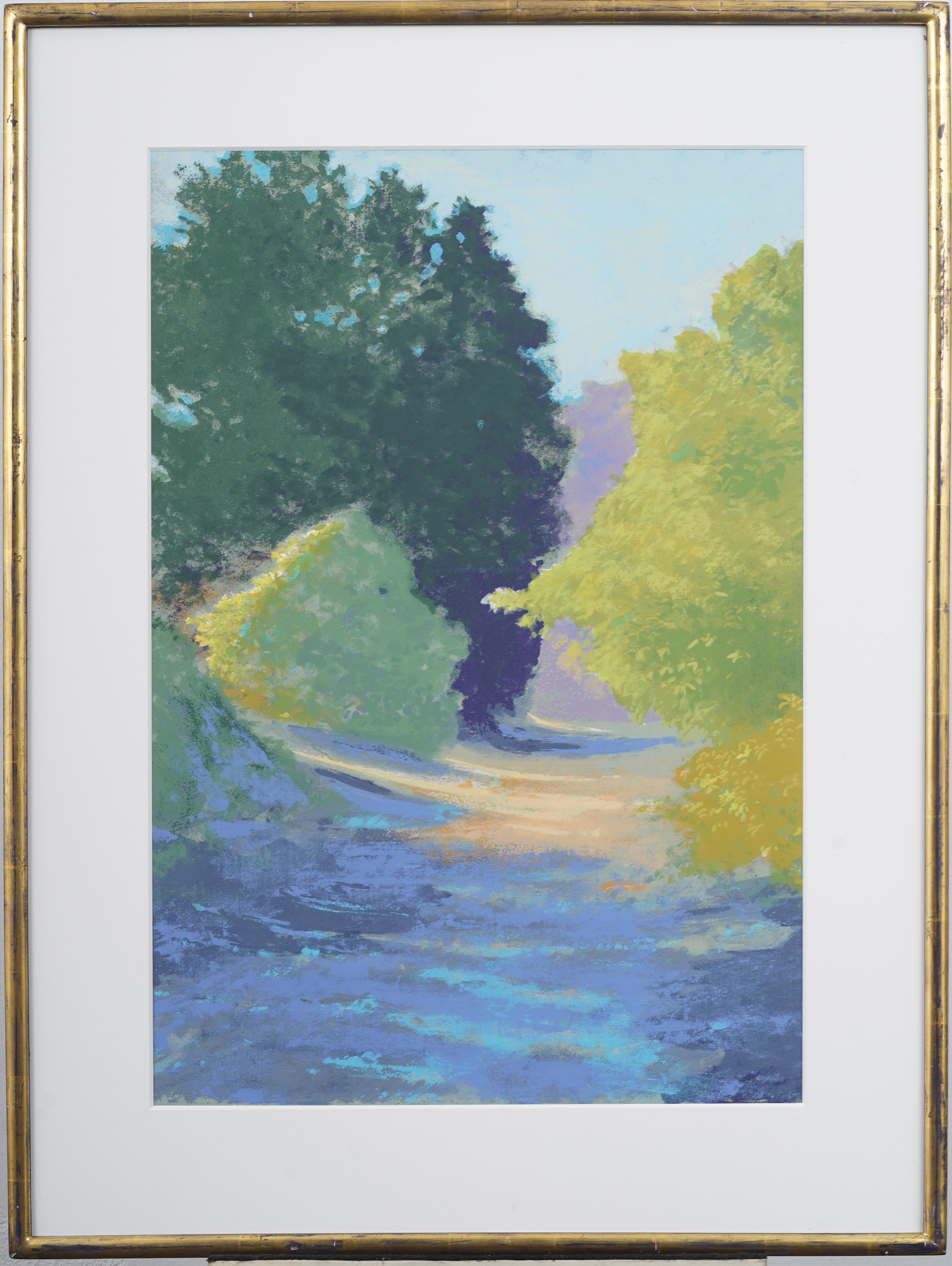 Antique American Impressionist Framed East Hampton Landscape Original Painting - Gray Landscape Painting by Unknown