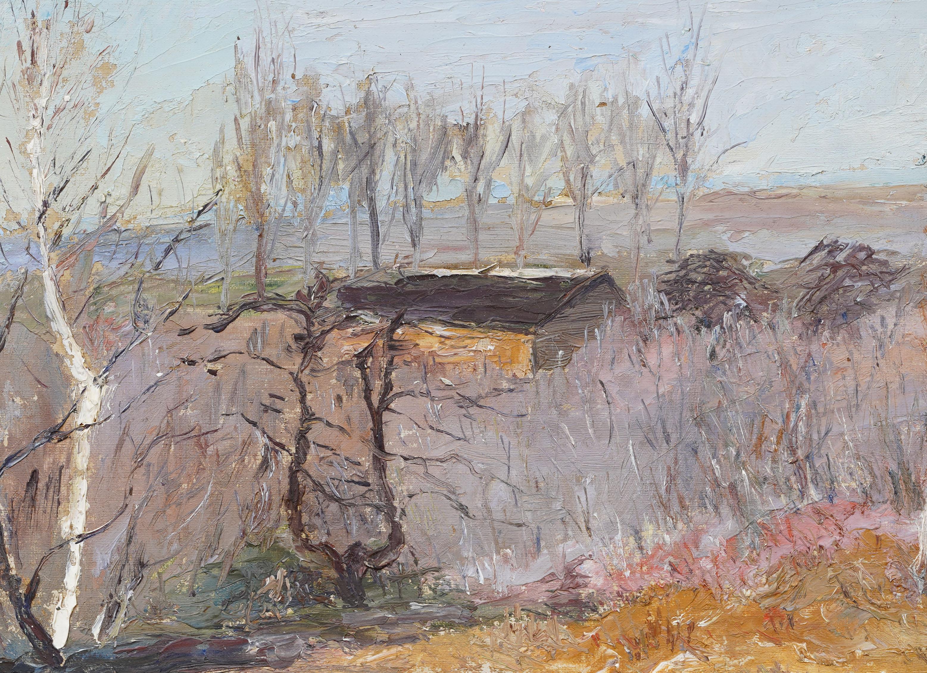 Antique American Impressionist Framed Greenfield Hill CT Landscape Oil Painting For Sale 2