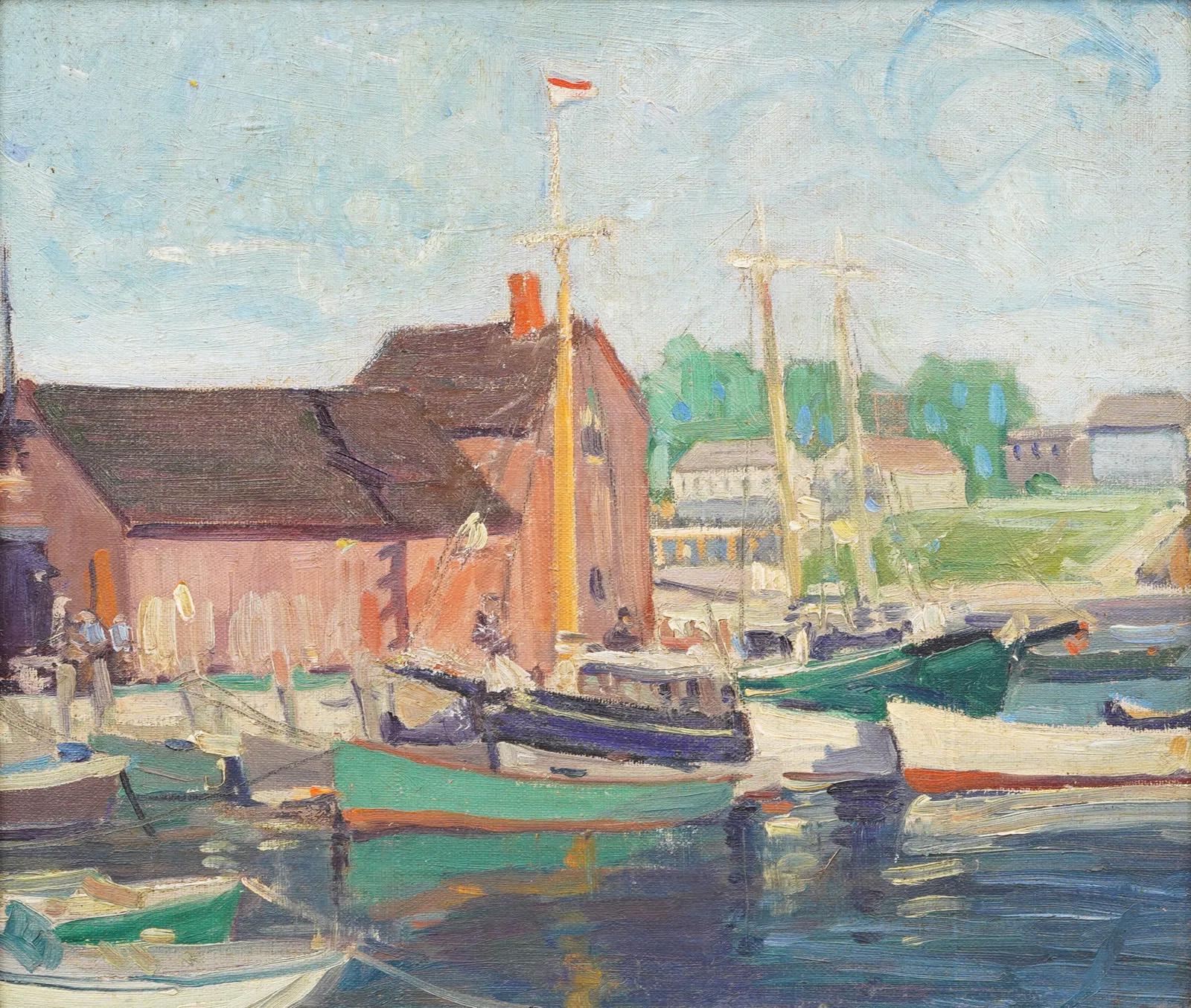 Very nicely painted American impressionist oil painting.  Oil on board  Unsigned.  Housed in a nice American giltwood frame.  Image size, 10H by 12L.