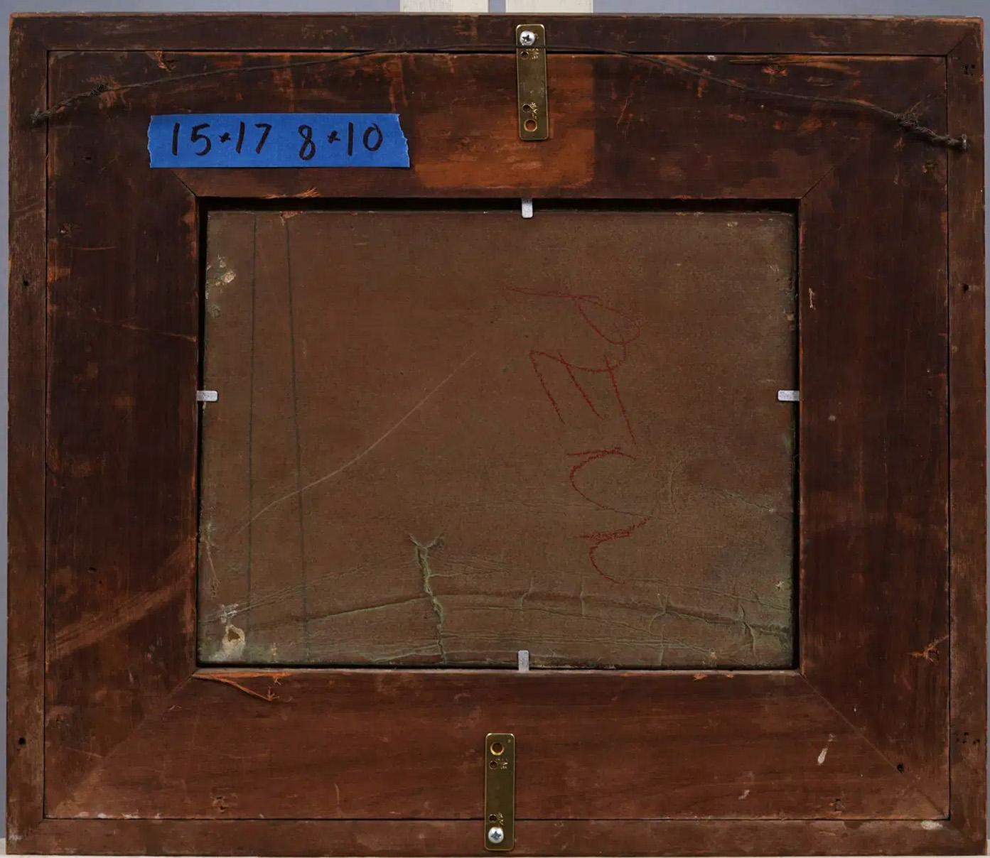 Paisaje impresionista americano de principios de siglo, muy bien pintado.  Óleo sobre tabla.  Se presenta en un valioso marco de madera dorada de época.  Tamaño de la imagen, 8 por 10 pulgadas.  Alrededor de 1910.  