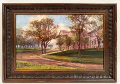Antique American Impressionist Oil Painting University of Minnesota Cityscape